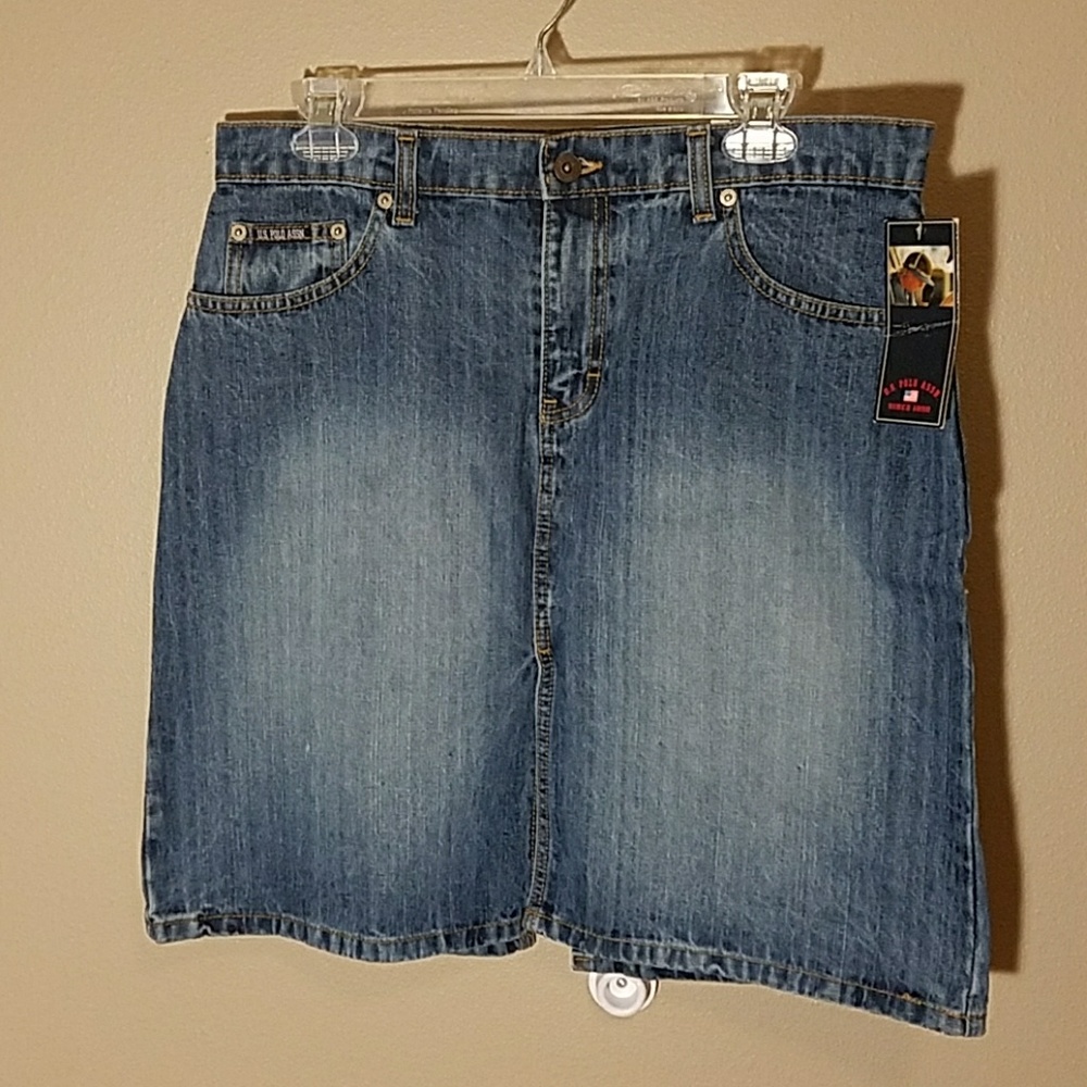 New U.S. Polo Jean skirt sz 11/12